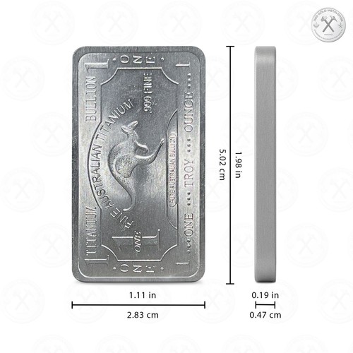 1 TROY OUNCE/OZ .999 Pure Titanium Kangaroo Bullion Ingot Bar- 31g Fine Titanium - Picture 4 of 10