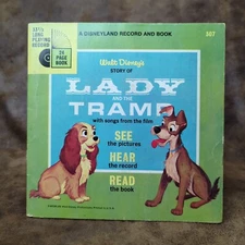 Disney's Lady And The Tramp Record & Book Vintage 1965 Walt Disney LLP 307