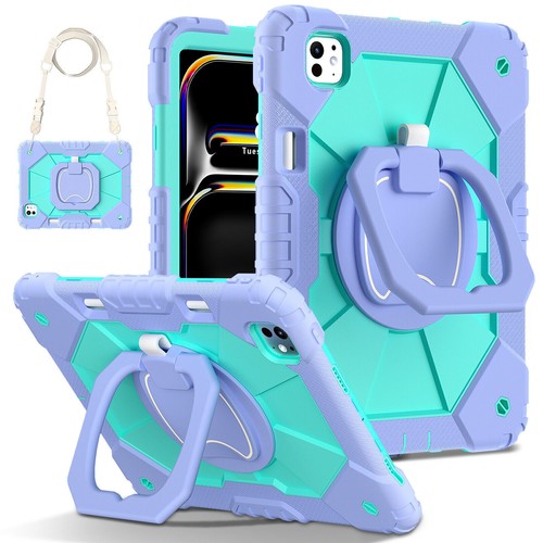 Heavy Duty Shockproof Shoulder Strap Hard Case For iPad Pro 11 /ipad Air 11 2024 - Picture 25 of 104