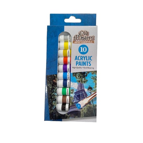 Acrylic Paint set Artists Paints Set 10 COLOURS-Larger Tubes Art Craft - Picture 6 of 11