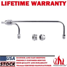 Chrome Dual Feed Fuel Line For Holley Carburetor 4150 Double Pumper Fit 38 Hose