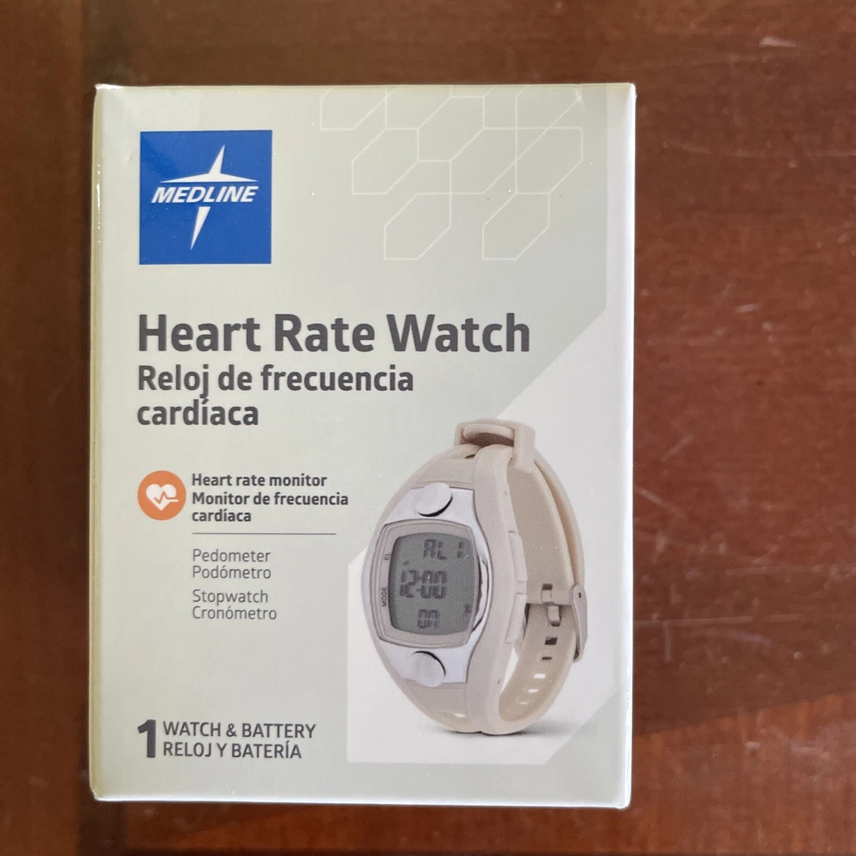 Medline Heart Rate Monitor Watch Pedometer Stopwatch Activity