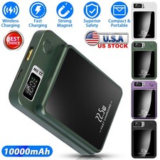 10000mAh 2 In 1 Magnetic Wireless Power Bank 20W Fast Charger Power Bank Safe US