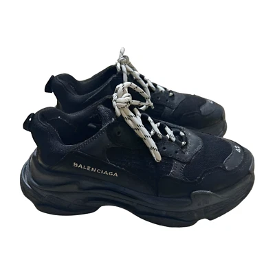 BALENCIAGA Triple S Black Sneakers Size 42 US9.5 Used | eBay