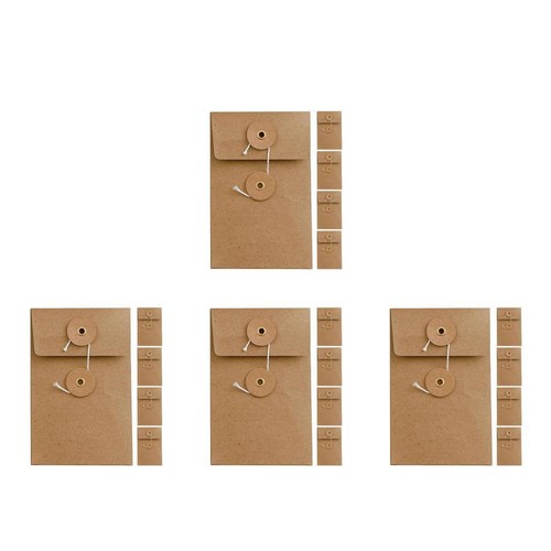 20 Stück Kraftpapier Briefumschläge mit Schnurverschluss Umschläge Hochzeitseinladungen