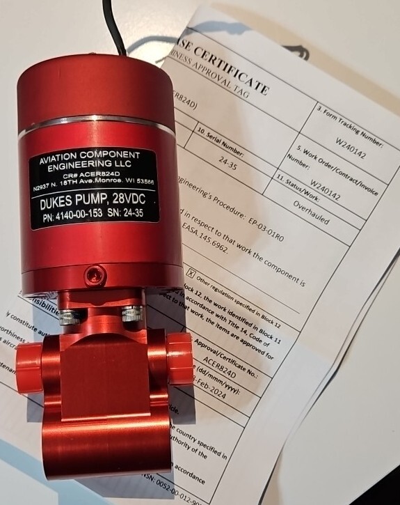 Dukes 414000153 Cessna Fuel Pump Fresh OVERHAUL Outright eBay