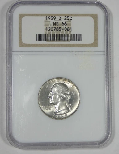 1959-D Washington Quarter CERTIFIED NGC MS 66 Silver 25c