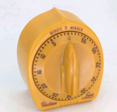 Lux Robert Shaw Kitchen Timer Yellow Gold Mustard Amber Vintage