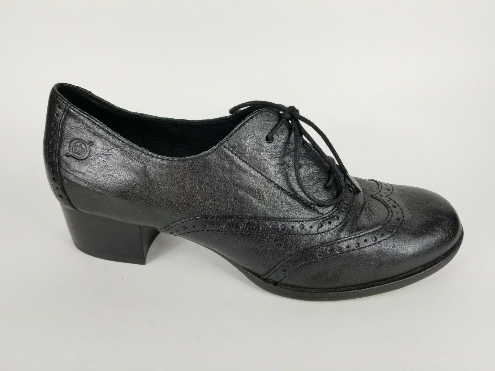 Born Boc Naleigh Oxford Bootie Heels Black Leather Wingtip Casual Womens shoes 10 Born Boc Naleigh Oxford Bootie Heels Black Leather Wingtip Casual Womens shoes 10