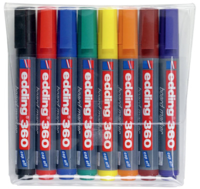 Edding 360 Whiteboardmarker 1,5-3mm. Board Marker nachfüllbar. 8 Farben!