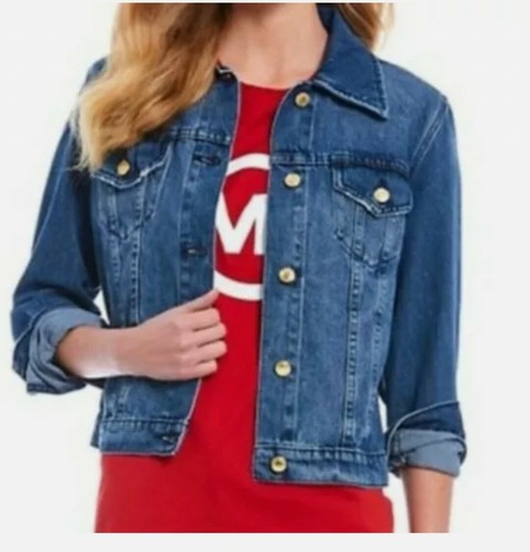 MICHAEL KORS Jean Jacket $120 Gold Logo 