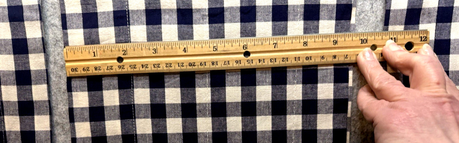 3 Buffalo Check Navy Blue & White Window Curtain Valences Primitive Cottage