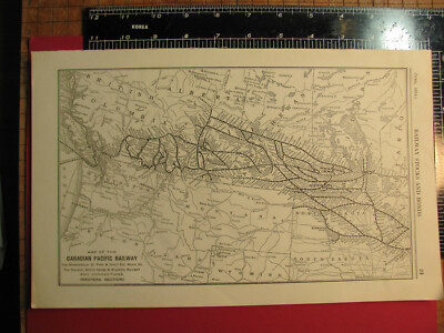 ORIGINAL 1914 CANADIAN PACFIC RAILROAD WESTERN SYSTEM MAP DEPOTS CP RR HISTORY