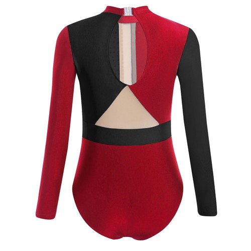 Kids Girls Jumpsuit Ballerina Bodysuit Color Block Dancewear Performance Teens - Picture 88 of 104