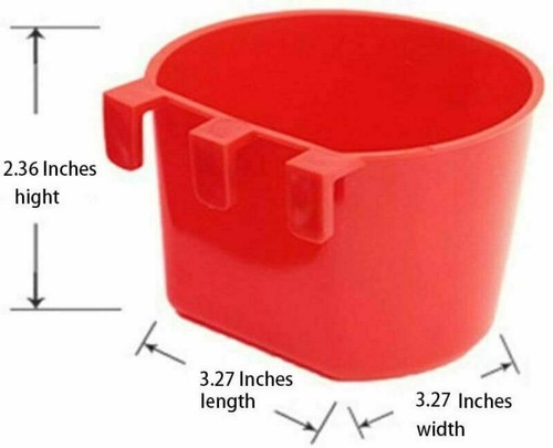 Taza colgante de agua y alimentación para pollos 8 fl. oz. Jaula redonda para palomas rojas de aves de corral - Imagen 10 de 19