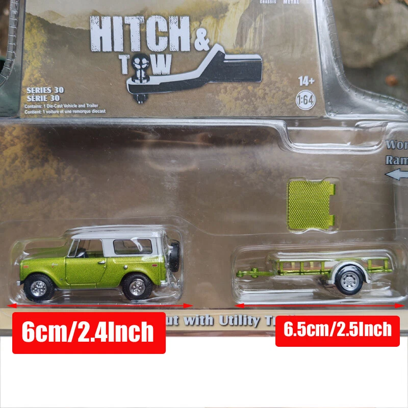 1/64 1970 International Harvester Scout Utility Trailer Car Model Toy Greenlight - Image 3 of 4