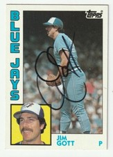 Jim Gott Signed 1984 Topps Card #9 Auto Toronto Blue Jays Autograph Baseball COA