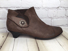 Think! Wechsel Fussbett Womens Size 11 Ankle Bootie Boots Brown Leather