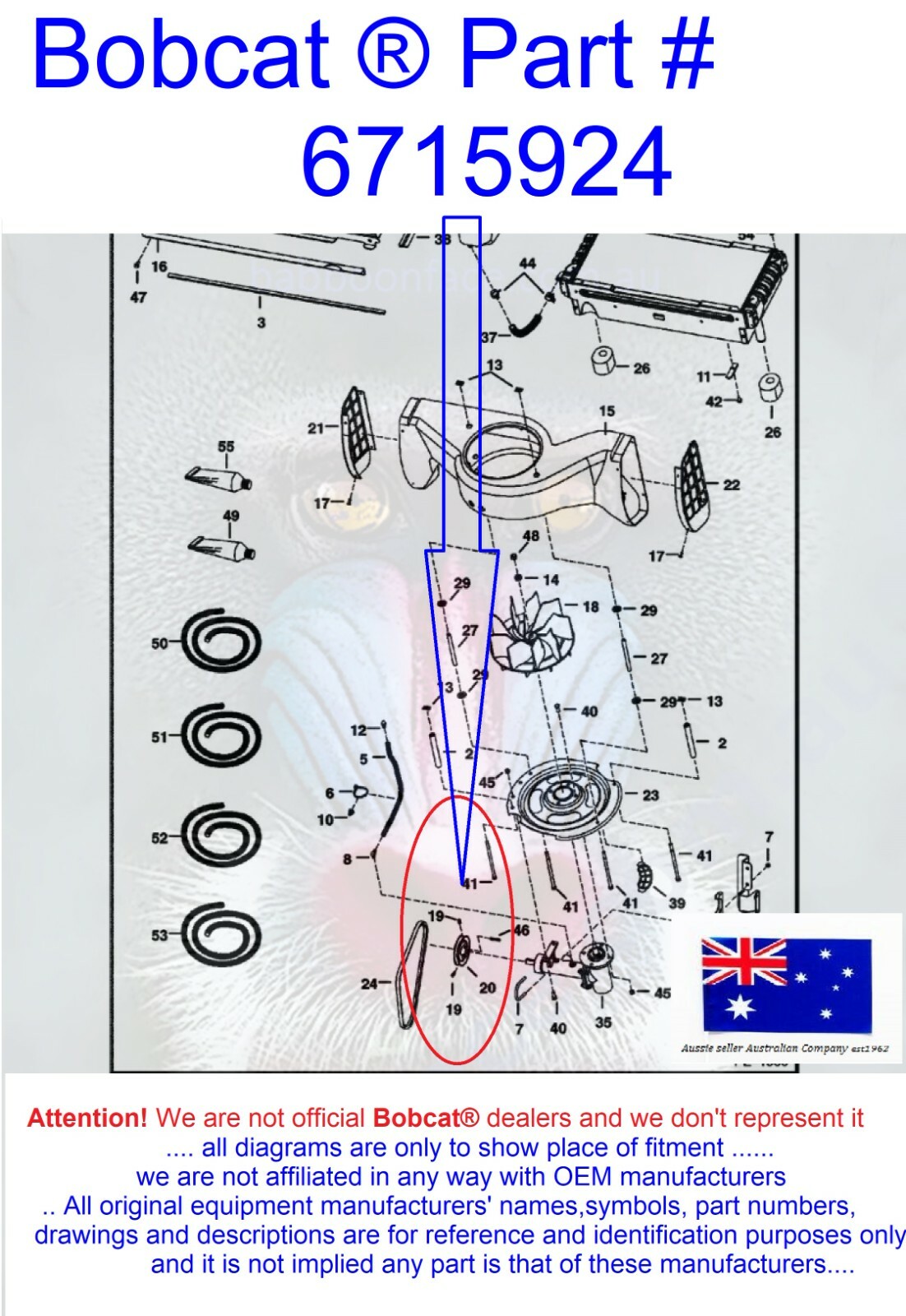 Bobcat Cooling Fan Drive Belt Pulley 6715924 751 753 763 773 853 863