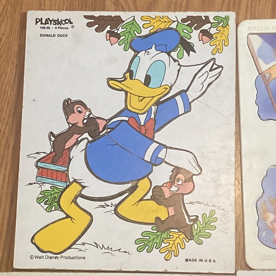 Lote de 3 rompecabezas de madera vintage Playskool y 1 rompecabezas de plástico Fisher Price Foto 2 de 4