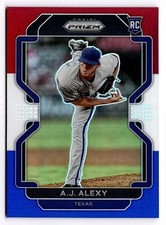 2022 Panini Prizm Red White & Blue - Tier II #150 A.J. Alexy (RC) Texas Rangers