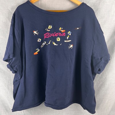 Maeve By Anthropologie French Terry Sweatshirt Size 3X Riviera Embroidered Crop