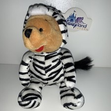 Rare Disneyland Resort Edition Zebra Winnie The Pooh 8  Plush Stuffed Beanie