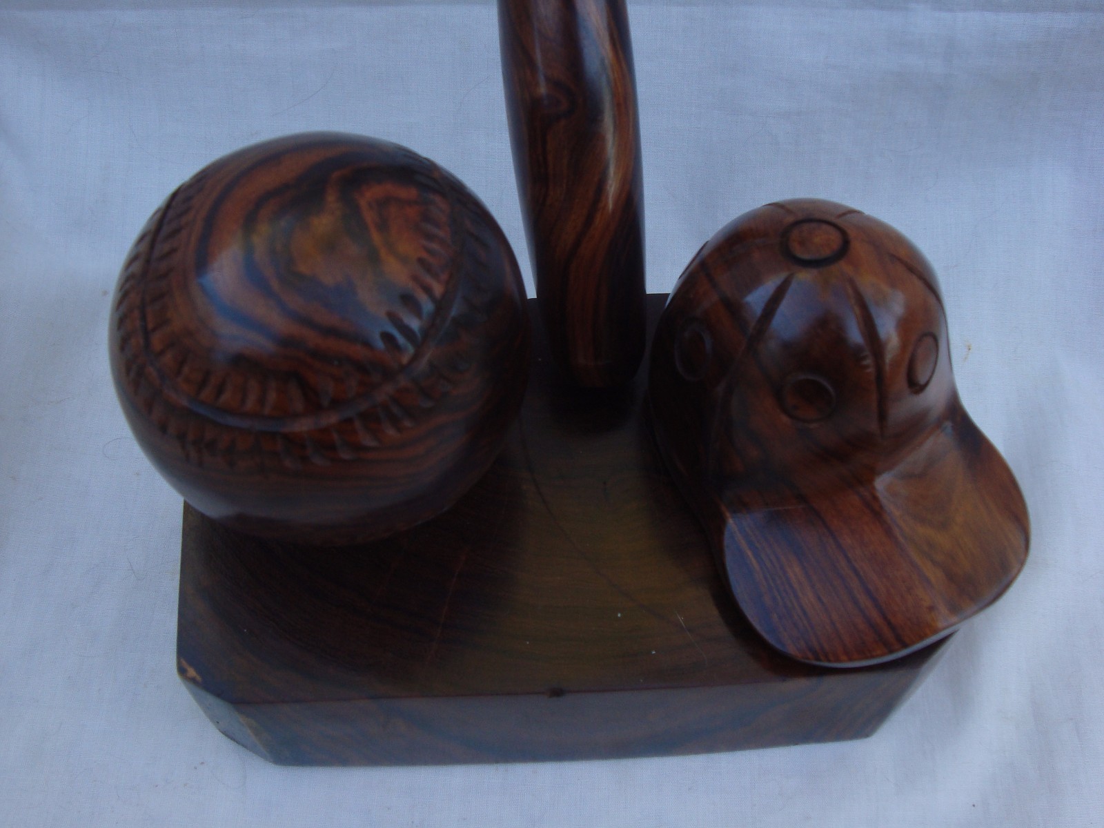 BASEBALL/BAT/CAP Ironwood Hand Carved/Sanded/Polished 8.5" L BAT Brand