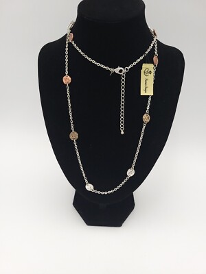 Premier Designs Metal Works Multicolored Hammered Circle Discs Layering Necklace