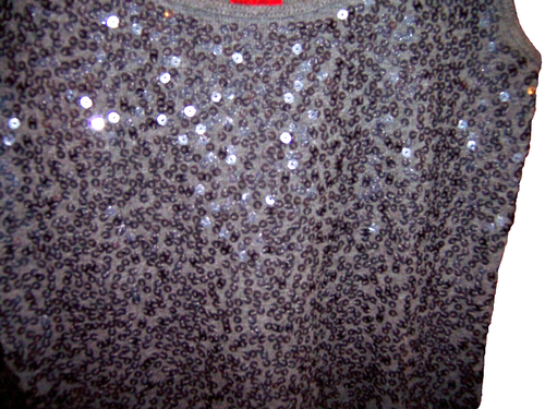 GORGEOUS V Cristina Gray Sequined Tank Top Size Medium EUC - Picture 2 of 5