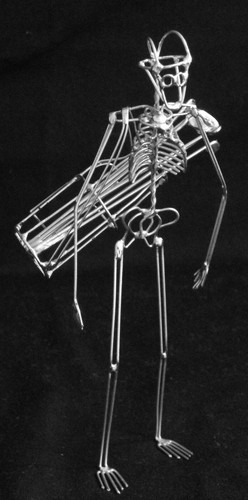 Handcrafted Skeleton Golfer Figures – Unique & Unusual Wire Art - Golfer Gifts - Picture 17 of 39