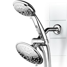 Hydroluxe 6'' Multi Setting Chrome Rainfall Shower Head Handheld Combo