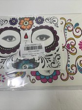Day Of The Dead Halloween Face Tattoos 13 Pack
