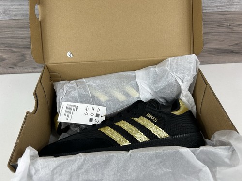 *RARO Adidas Samba FMF Negro Dorado 'Mexico Kit' Zapatos de Fútbol (JH5656) Informales NUEVO - Imagen 10 de 11