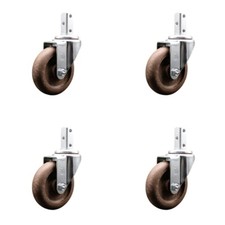 4 Inch High Temp Glass Filled Nylon Wheel Swivel 3/4 Inch Square Stem Caster Set