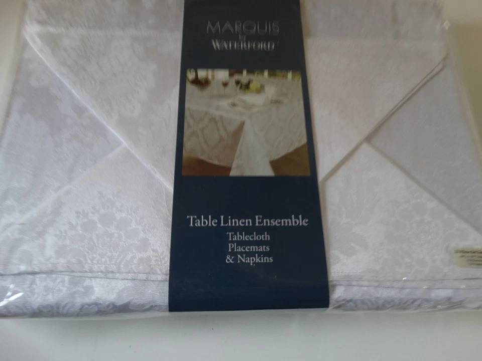 NUEVO Waterford Marquis lino blanco 21 piezas. Juego de servilletas y manteles individuales Tablcloth 60x118 Foto 2 de 4