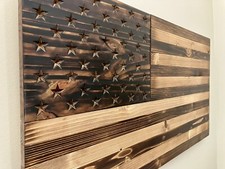 Handmade Wooden American Flag by Eagle Wood F...