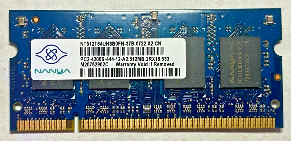 Nanya 2 X 512MB (TOT: 1GB) 2Rx16 PC2-4200S Labtop Memory RAM NT512T64UH8A0FN-37B - Image 4 of 4
