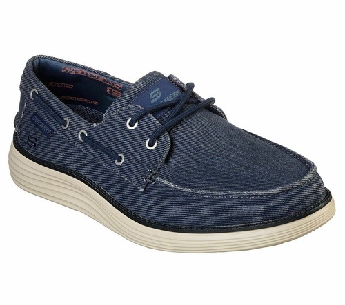 Skechers 65908 NVY Azul Marino para Hombre Casual Comfort Zapatos Náuticos  Estilo Vintage | eBay