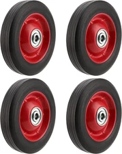 4 PCS 8 Inch Solid Rubber Tire, Flat Free Solid Rubber Wheels, Hand Truck Replac