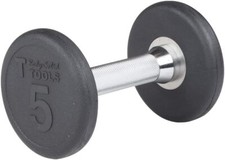 Body-Solid Premium Rubber-Coated Cast Iron Dumbbells with Solid Steel Handles