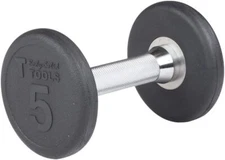 Body-Solid Premium Rubber-Coated Cast Iron Dumbbells with Solid Steel Handles