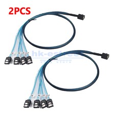 2x Mini SAS SFF-8643 to 4 SATA 7pin hard disk 12Gb/s Reverse Breakout Cable 80cm