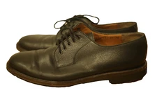 Salvatore Ferragamo Men's Size 9.5? D Black Dress Shoes Pebbled Leather Vibram