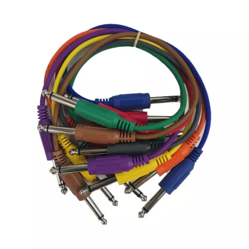 Cable Up CU/PC245 1.5' 1/4" TS Male to 1/4" TS Male Patch Bay Audio Cables (8...