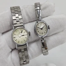 Vintage Timex Wrist Watch Manual Wind Women Lot Of 2 PARTS/REPAIR