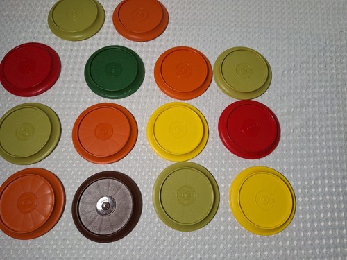 Vintage Tupperware Coasters Lids Multiple Colors #1313 Lot of 17 - Picture 10 of 13