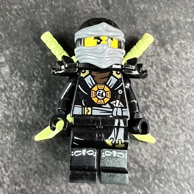 LEGO Toy Minifigure NINJAGO Black Figure with 2 Swords