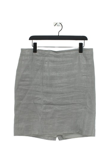 French Connection Damen Midirock UK 16 Silber Polyester