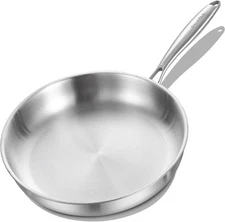 Tri-Ply Stainless Steel Skillet, 9 inch Frying Pan, All Stove Compatible Up t...